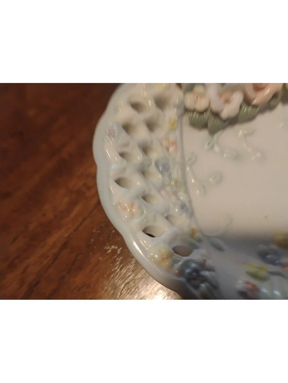 Heart-Shaped Porcelain Decorative Dish with Floral Accents